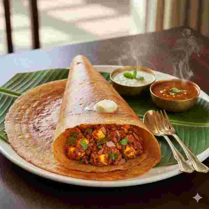 Garlic Paneer Masala Dosa